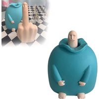 Décoration amusante avec une statuette de doigt d'honneur, figurine de doigt en résine originale, sculpture de main insolite - Parfaite pour décorer un bureau ou un espace de travail.