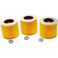 Vhbw – Lot de 3 filtres plissés pour aspirateur Kärcher NT 27/1 – Filtration F9 – Compatible aspiration humide et sèche – Nettoyage efficace