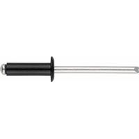 Niete mit schwarzer Lackkopf, rund - Aluminium 4 x 10 9005 - Packung mit 500
