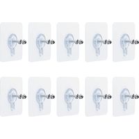 Adhesive Wall Screw - Self Adhesive Hanger Nail - For Smooth Surfaces - Kitchen Bathroom Bedroom Living Room - 10 Pieces