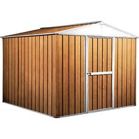 Casetta Box da Giardino in Lamiera di Acciaio Porta Utensili 276x260x212 cm Enaudi Legno