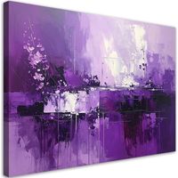 Impression sur Toile, Abstraction violette à la lumière de la nuit,60x40