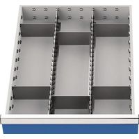 Material de división para cajones frontal H.200mm 2 divisores longitudinales y 6 transversales
