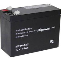Multipower Batterie au plomb 12 V 10 Ah noir
