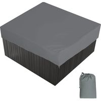 Bache d'extérieur pour Spa Housse de Bain à Remous Carrée Etanche Couverture de Spa en Tissu Polyester 190T Anti-poussière Anti-UVavec Un Sac de Rangement 7 Tailles au Choix,Gris,231x231x30cm