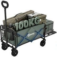 Carro de JardĂn Plegable con Mango TelescĂłpico Ajustable Puerta Trasera Expandible para Campaña y Compra Verde