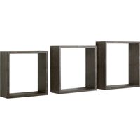 Kubischer 3er set wandregal mod. InCubo Slim farbe eiche dunkel