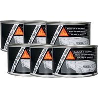 Lot de 6 mastics fibres de verre pour tôle - SIKA MRP Glass Fiber - Gris - 2kg