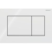 Geberit Sigma20 (ehemals Sigma30) eckige Betätigungsplatte für Zweimengenspülung: weiß, chrom glänzend (115.883.KJ.1)