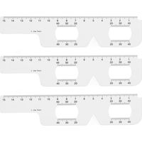 Lot 3 règles de mesure pupillaire PD 2-en-1 pour ophtalmologie, outil de mesure oculaire de distance