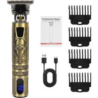 Tondeuse Cheveux et Barbe Homme Professionnelle, Rechargeable USB, Affichage LED, Silencieuse, Peignes de Coupe 1,5–4 mm, Étanche pour Finitions Précises -