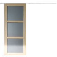 Porta Scorrevole Ayous 3 Ante Grigio RAL 7035 H204 x L73 + Binario in Alluminio Listello Bianco