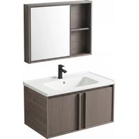 Un Conjunto De Muebles De Baño Con Lavabo Rea Gama T25023 Kjm 80Cm Brown