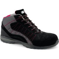 Hochwertiger Schuh LEVANT S1P - S 24 BOSSI INDUSTRIE - Veloursspaltleder schwarz/grauer Stoff - Größe 36 - 5222-36
