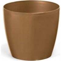 Vaso da fiori classico in plastica color oro metallizzato, 25x22 cm, modello Magnolia