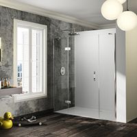 Puerta pivotante HÜPPE Solva, segmento fijo, panel lateral, en