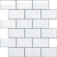 Crédence autocollante pour cuisine et salle de bain, carrelage mural autocollant, crédence de cuisine blanche autocollante, carrelage mural imperméable autocollant en PVC 3D style métro, lot de 4 (noi