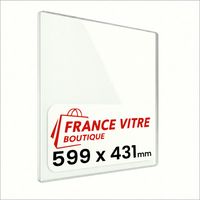 599 x 431 x 4 mm - Vitre de cheminée pour insert et poêle à bois - verre de rechange - France Vitre - jusqu'à 800°C - 431 x 599 x 4 mm