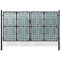 vidaXL Portail de clôture noir à une porte 300x150 cm