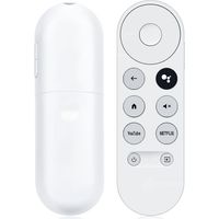 Télécommande vocale Bluetooth IR pour Google Chromecast TV 2020 4K Snow G9N9N Télécommande Google de remplacement avec boutons Netflix et Youtube (télécommande uniquement)