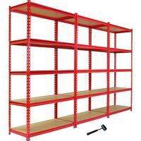 3 x Z-Rax Metal Racking Unit Red 90cm & Free Mallet