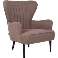 Svita – Fauteuil relax à oreilles rembourré en velours marron – Dossier haut pour soutien optimal – Dimensions 76x78x89cm – Pour salon ou bureau