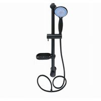 Saliscendi Colonna Doccia Nero Soffione Multigetto Mensola Porta Sapone Bagno 87494