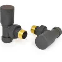 West Milan Angled Radiator Valves Pair - Anthracite
