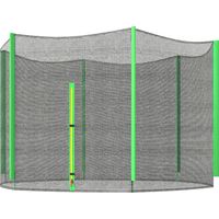 Filet de sécurité pour trampoline Ø305 cm 6 poteaux anti-UV porte fermeture éclair vert noir