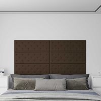 vidaXL Tête de lit murale 12 pcs Marron 90 x 30 cm Simili cuir