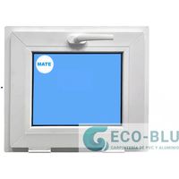 Finestra in PVC L600 mm x H400 mm Bianco, A Vasistas Vetro Satinato