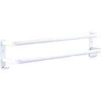 Porte-Serviettes Mural 2 Étages Porte Serviette Salle de Bain avec Crochets Porte-Serviettes Aluminium étagère Serviette pour Cuisine, Salle de Bains, Hôtel, 50 cm