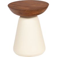 Amadeus - Bout de canapé diabolo petit modèle en bois et métal Ø35 cm