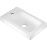 Lavabo L.42 x P.24 cm cemento bianco AZZURA, appoggio/sospeso