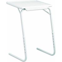 Table d'appoint pliante blanche 6 niveaux – Dimensions 52 x 39 x 70 cm – Supporte jusqu'à 10 kg – Usage pour repas et ordinateurs – Prodiytools