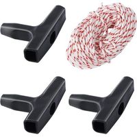 Corde de démarrage, 10 m, 3,0 mm, avec 3 poignées de démarrage, pour tondeuse à gazon, tronçonneuse, coupe-bordure, brosse de coupe, pièces de moteur