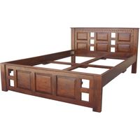 OXFORD 253 Letto matrimoniale in legno di acacia - laccato / nougat 180x200