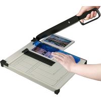 A4 Massicot, Coupe Papier avec Base en Métal, Protection de Sécurité et Ajusteur de Papier Magnétique, B5 A5 B6 B7 Guillotine pour Home, Capacité 15 feuilles, Parfait pour Photo, Papier, Blanc