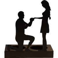 Porte-bougies en Fer Couple Romantique - Statue Bougie Cadeau pour Anniversaire de Mariage