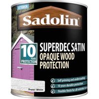 Superdec Opaque Wood Protection Super White Satin 1 litre