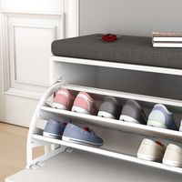 Schuhbank Georg, Weiß, 60 x 49.5 cm mit Auflage, Vicco