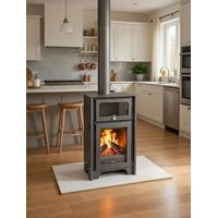 Stufa a legna Juan Panadero FIRENZE 10,6 kW con forno / Alta efficienza 88% / Tripla combustione / Vetro trasparente