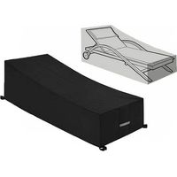Housse de protection pour chaise longue et chaise de plage – Oxford 210D imperméable, anti-UV et coupe-vent – Noir (210 x 75 x 40/80 cm)