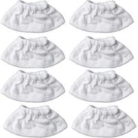 8 articles,Nettoyage à la vapeur en microfibre pour la buse manuelle, ensemble de chiffons éponge, housse en coton éponge, compatible avec la plupart des Nettoyeur à vapeur (Blanc)