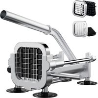 1 Coupe-frites Acier Inoxydable Lames 12,7mm Et 6,35mm Ventouses Pour Cuisine Pro Et Maison