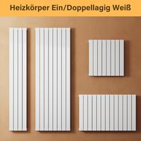 SONNI Design Flach Heizkörper Weiß Paneelheizkörper 1600x311mm Vertikal Einlagig 554 Watt