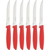 Coltelli bistecca rossi Tramontina Plenus cm 12,5 set 6 pezzi