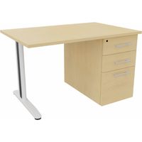 Bureau droit individuel sur caisson Ophrys