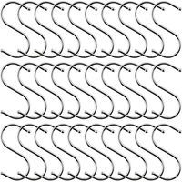 30 S-förmige Hängehaken, 7 cm lange Küchenhaken aus Edelstahl, rostfreie Metallhaken, Metallhaken für die Küche