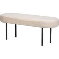 Nordlys – Banc scandinave 95x35x38 cm – Acier époxy noir – Assise 2 personnes – Mousse polyuréthane haute densité – Confort premium